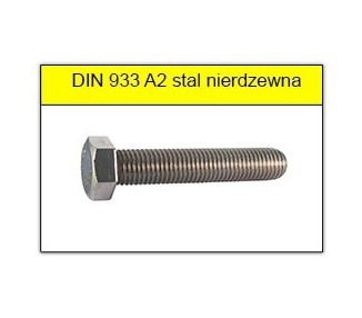 Śruba M 3 X 6 DIN 933 ISO 4017 A2 NIERDZEWNA