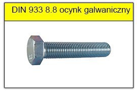 DIN 933 8.8 OCYNK GALWANICZNY