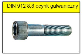 DIN 912 8.8 OCYNK GALWANICZNY